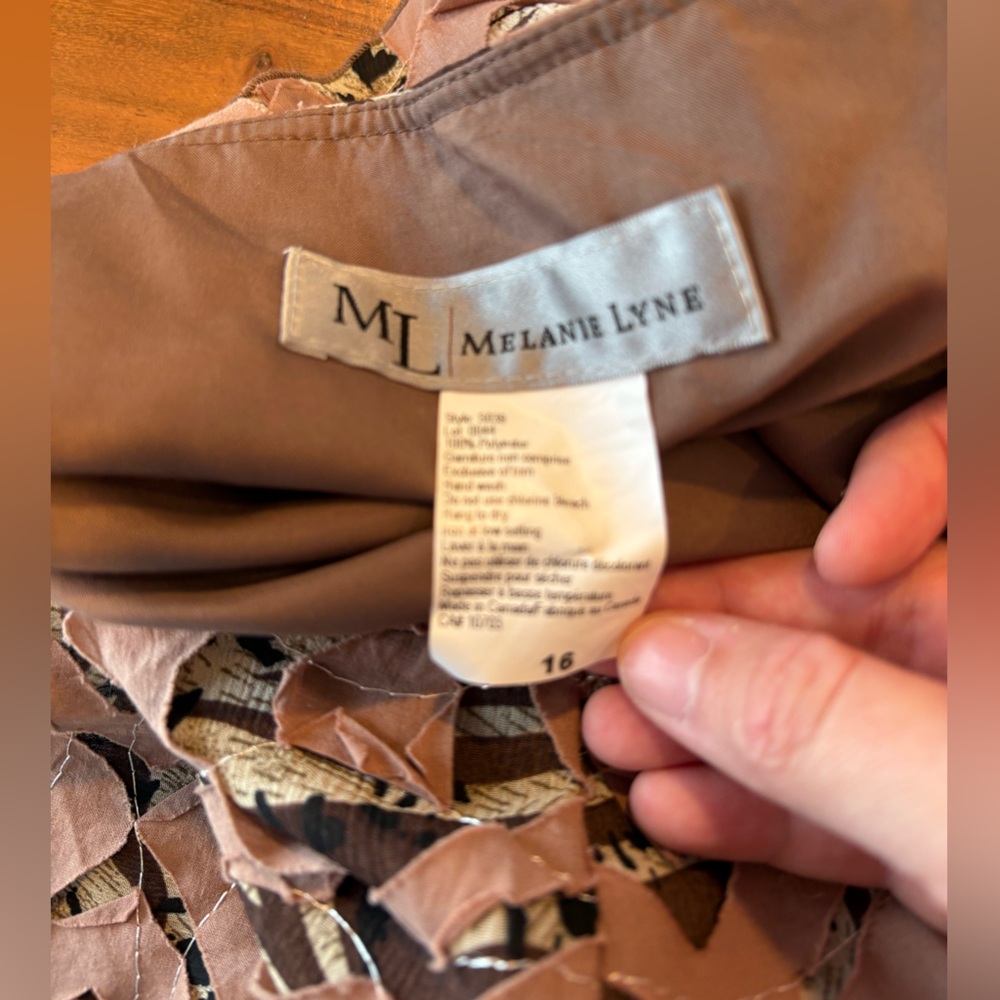 Melanie Lyne Animal Print Textured Ribbon Midi Skirt Size 16 - Picture 3 of 6